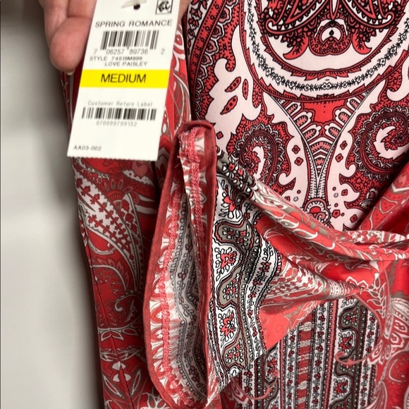 INC Red Paisley Midi Dress - Picture 2 of 6